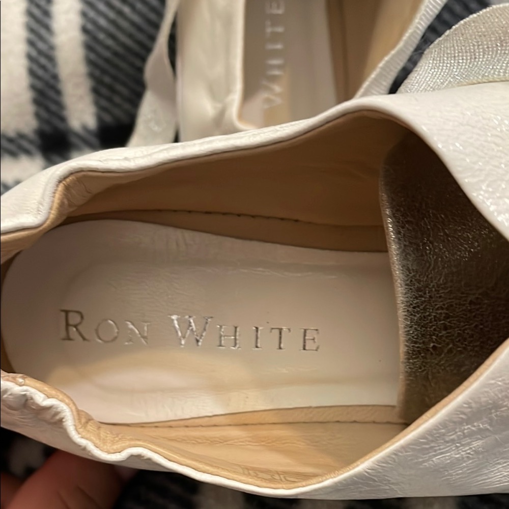White and Silver Sneakers with Lace-Up Design - Picture 4 of 5